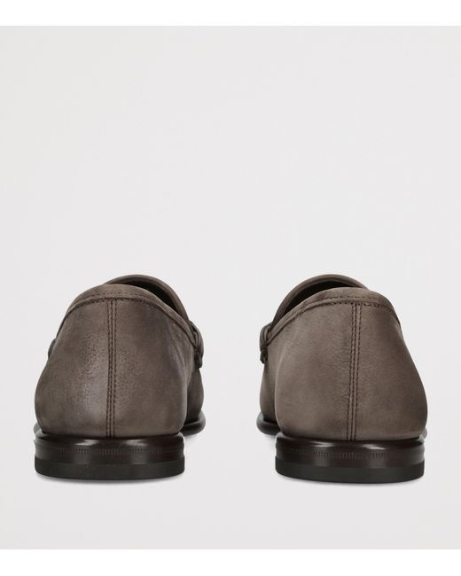 Ferragamo Brown Nubuck Leather Avril Loafers for men