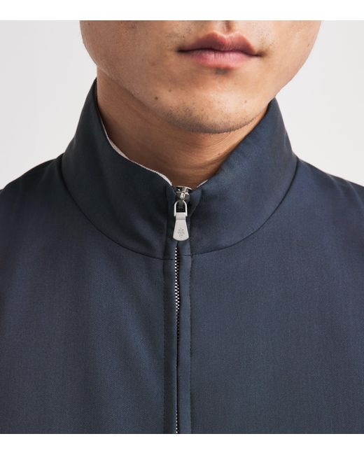 Eleventy Blue Silk Technical Gilet for men