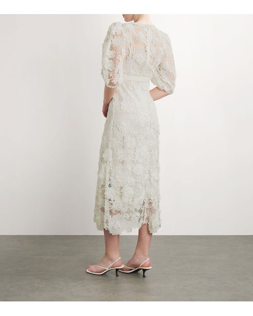 Zimmermann White Lace Floral Halliday Dress