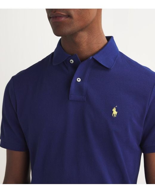 Polo Ralph Lauren Blue Logo Slim-Fit Polo Shirt for men