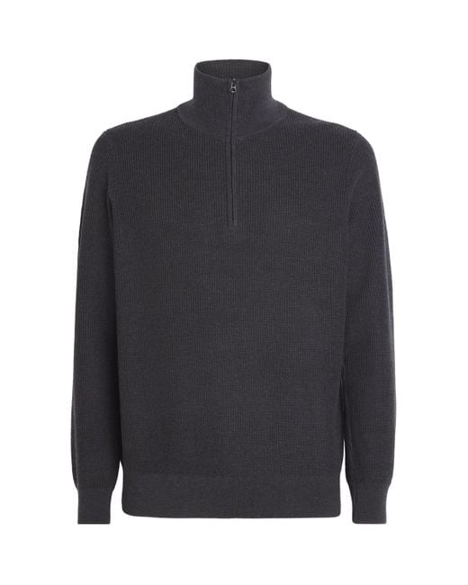 Rag & Bone Blue Wool-Blend Quarter Zip Sweater for men
