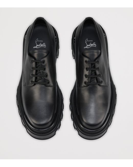 Christian Louboutin Black Trott Dune Leather Derby Shoes