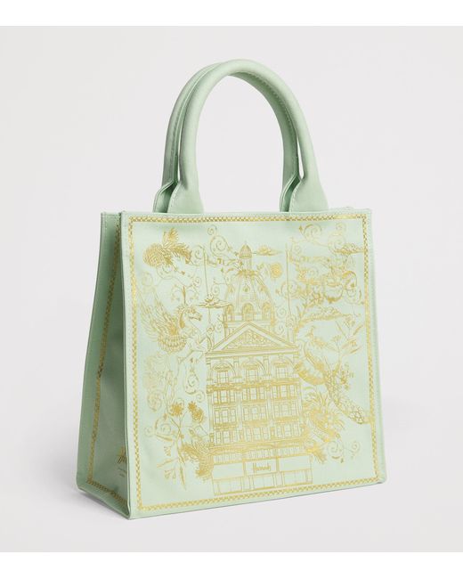 Harrods Yellow Small Building Shopper Bag