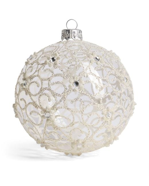 Harrods Metallic Glitter Swirl Bauble
