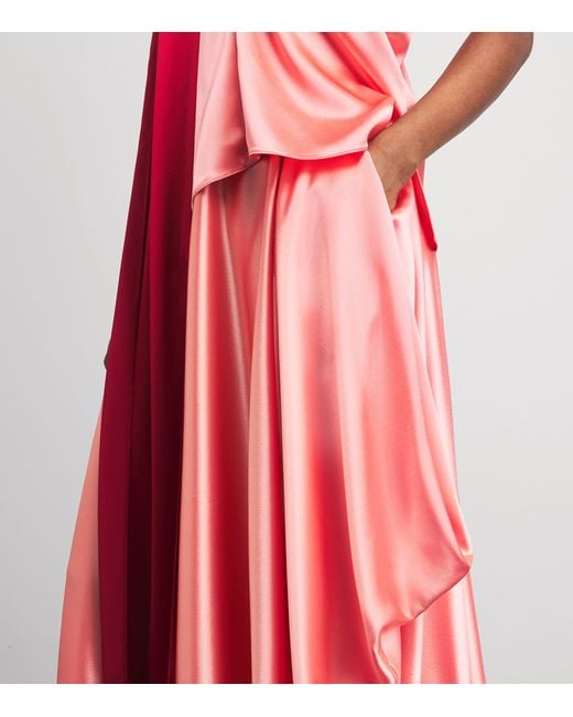 Roksanda Pink Satin Amari Midi Skirt