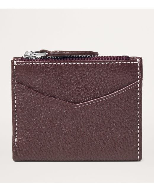 Aspinal Purple Leather Hudson Coin And Card Holder