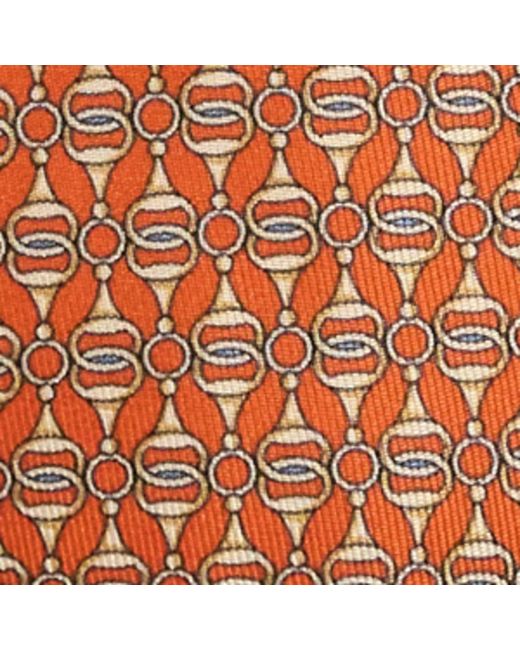 Eton of Sweden Brown Silk Geometric Pattern Tie for men