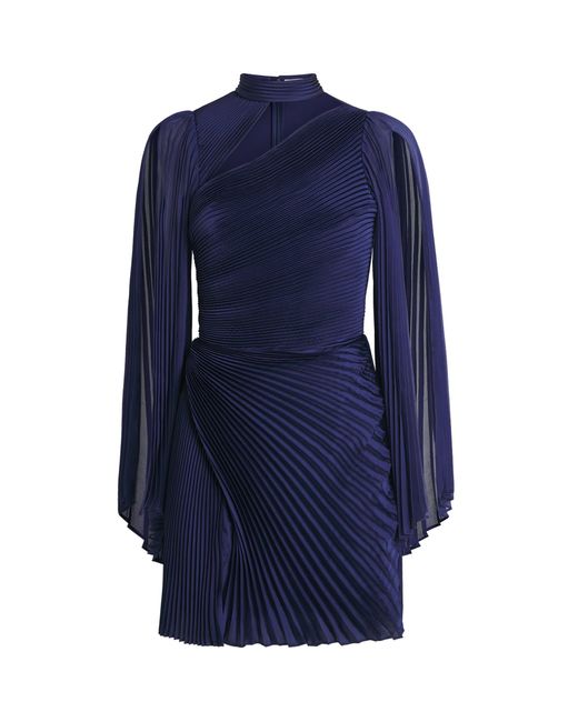 Alice + Olivia Blue Pleated Aurelie Mini Dress