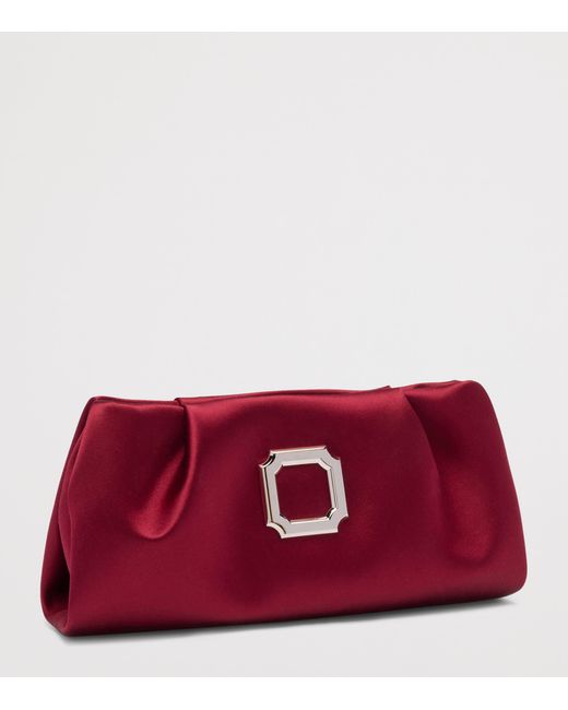 Malone Souliers Red Satin Vittoria Soft Clutch Bag