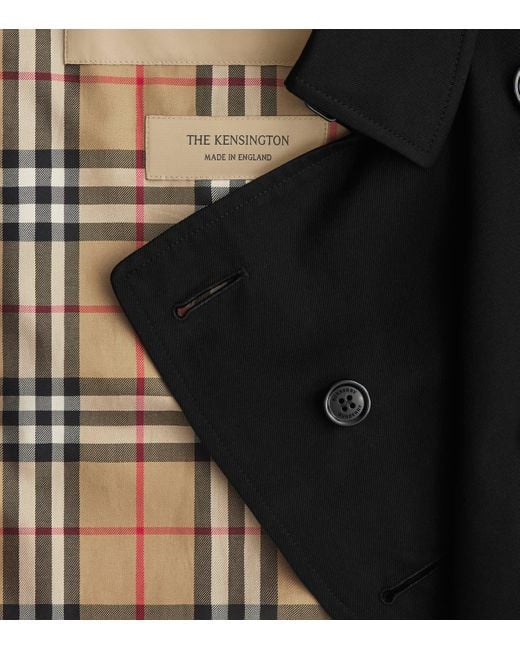 Burberry Black Long Kensington Heritage Trench Coat for men