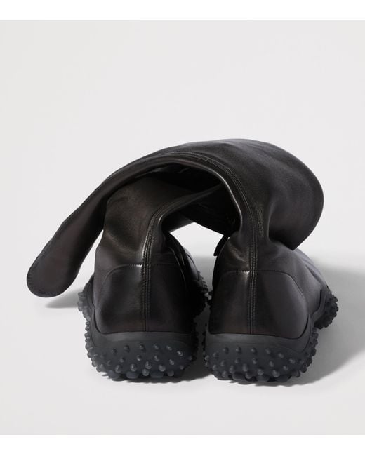 Miu Miu Black Stretch Nappa Leather Knee-High Boots