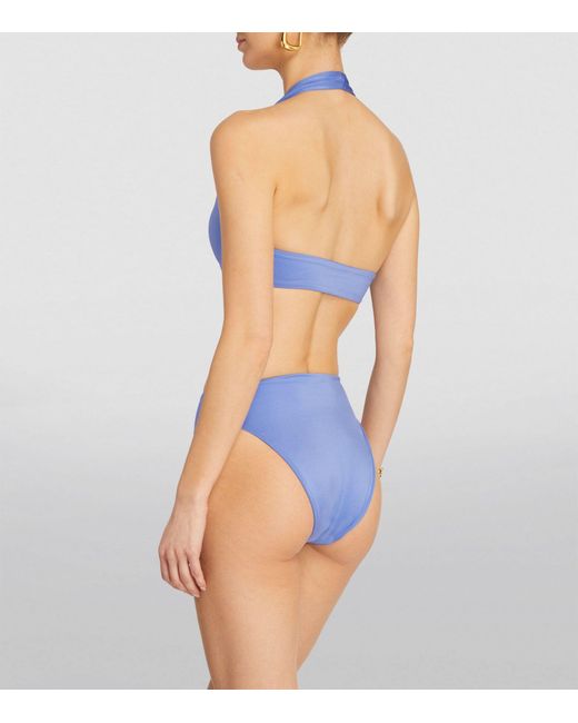 Maygel Coronel Blue Halter-neck Lebrija Bikini
