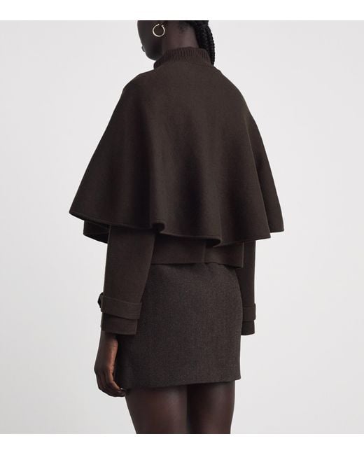 Maje Black Cape-Effect Cardigan