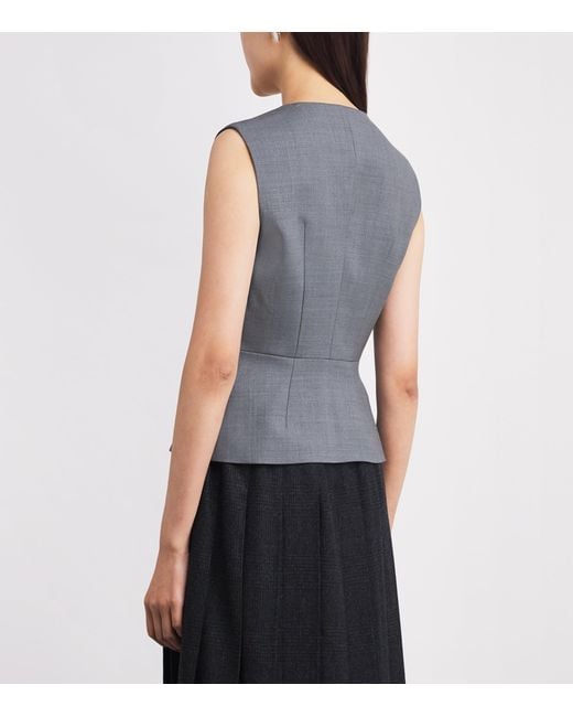Maje Blue Wool-Blend Waistcoat