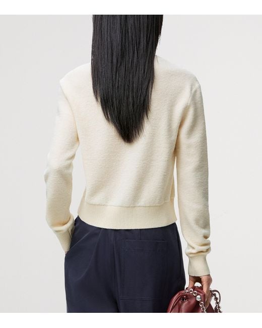 Loewe White Wool-Blend Embroidered Sweater