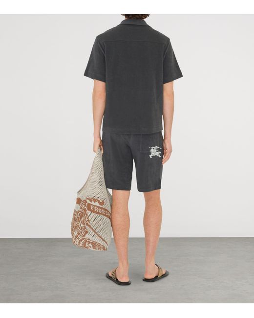 Burberry Black Cotton Ekd Shorts for men