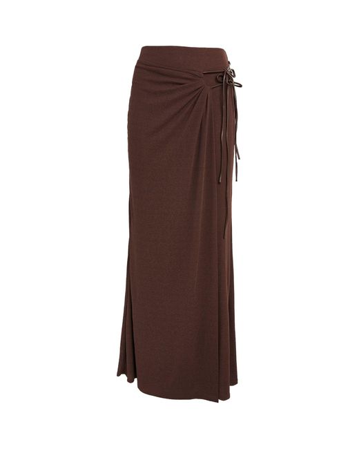 Nanushka Brown Wrap Macea Skirt