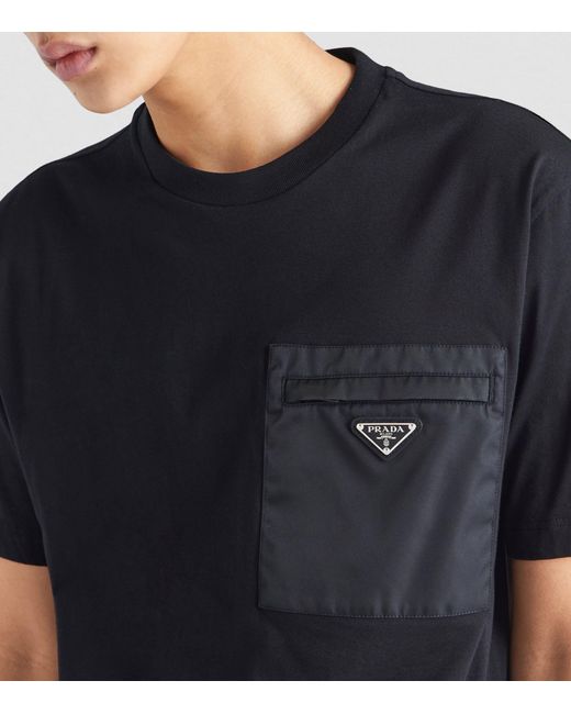 Prada Black T-shirt With Pocket Detail for men