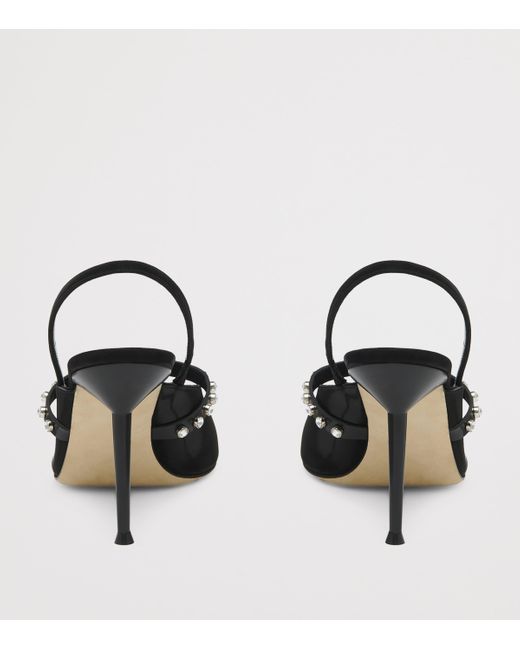 Alexander McQueen Black Nylon Revel Slingback Heels 90