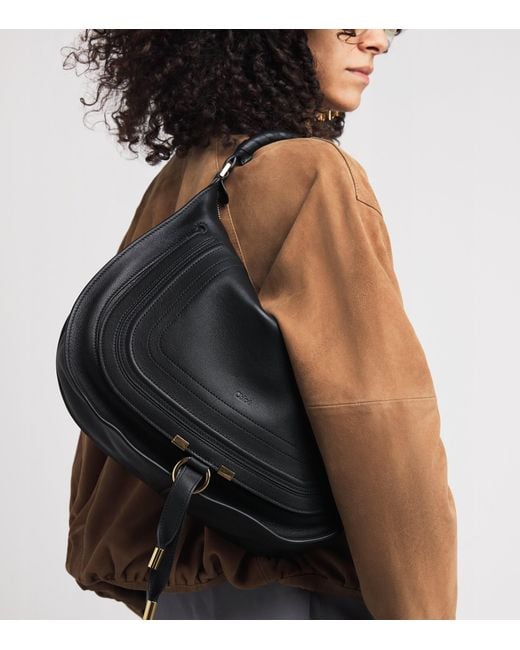 Chloé Black Calfskin Marcie Shoulder Bag