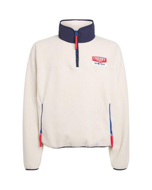 CHERRY LA White Fleece Half-Zip Sweatshirt for men