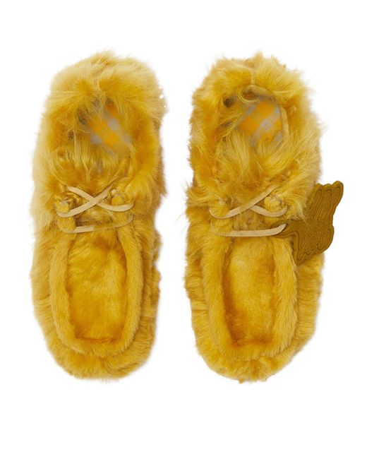 Burberry Shearling Creeper Shoes in Yellow for Men Lyst