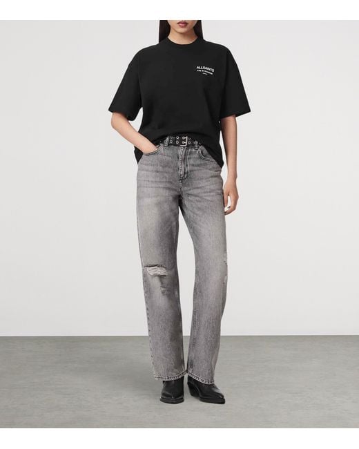 AllSaints Black Flower Print Eliana Etta T-Shirt