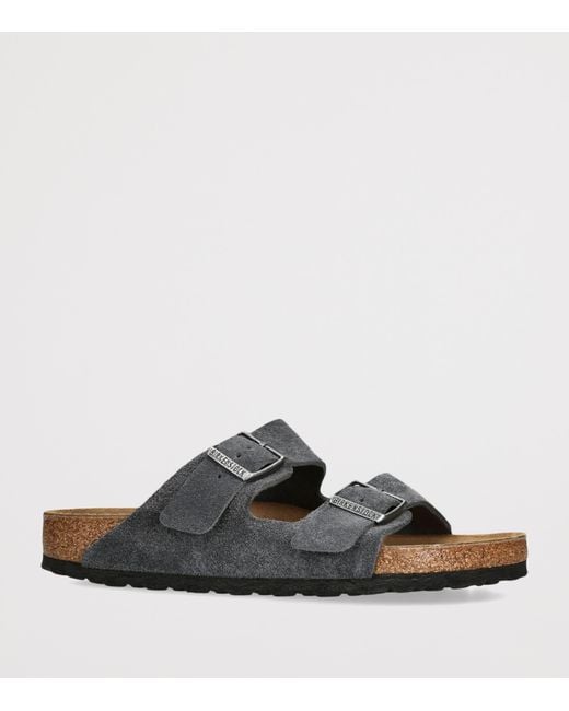 Birkenstock Gray Suede Arizona Sandals for men