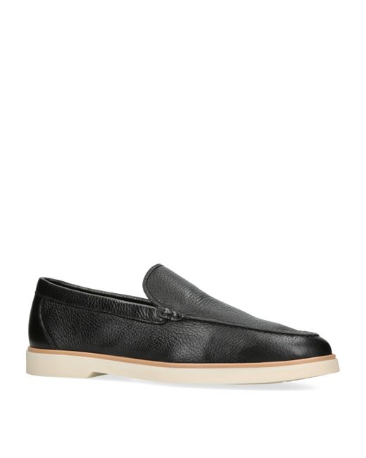 Magnanni Shoes Black Leather Altea Loafers for men