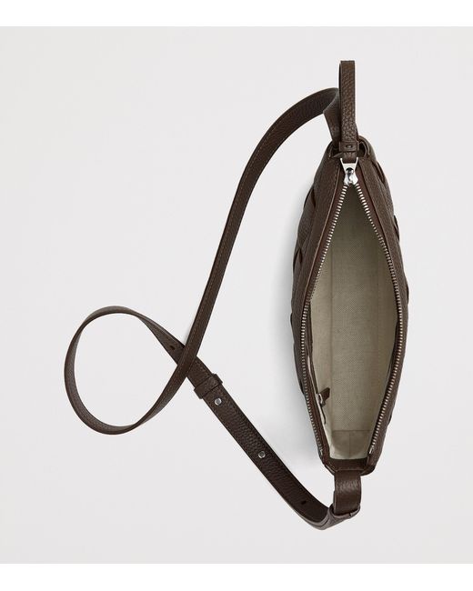 Bottega Veneta Brown Small Leather Diago Messenger Bag for men