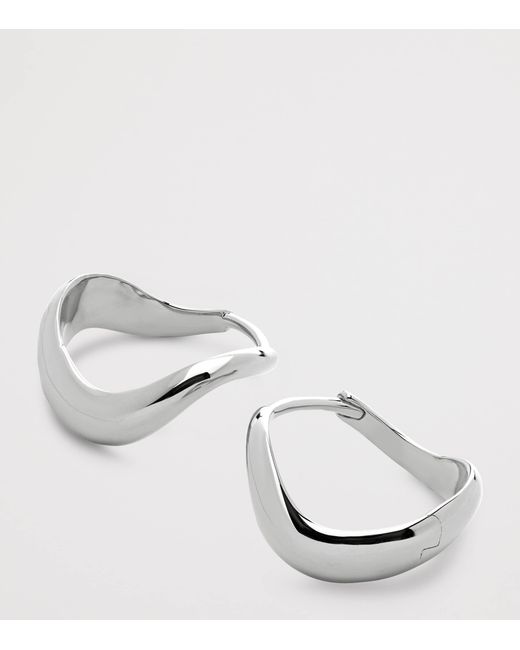 Monica Vinader Metallic Small Sterling Swirl Hoop Earrings