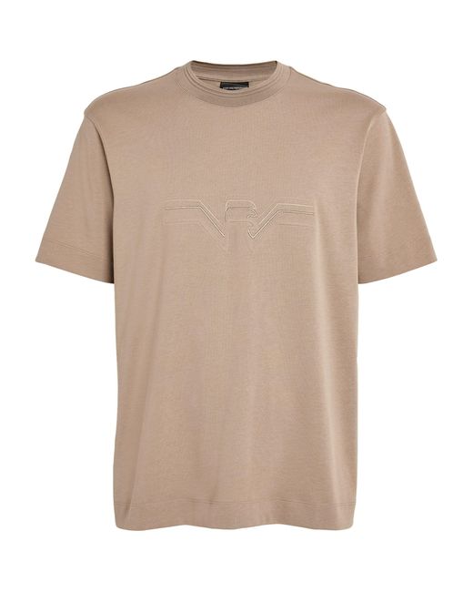 Emporio Armani Natural Cotton Eagle-motif T-shirt for men