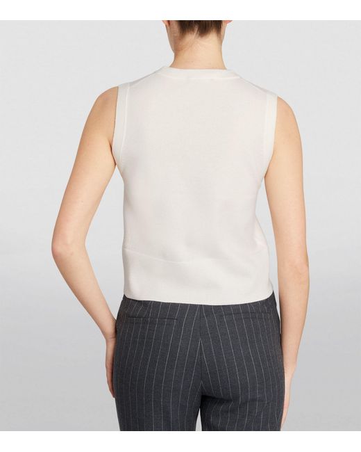 Vince White Wool-cashmere Cropped Sweater Vest