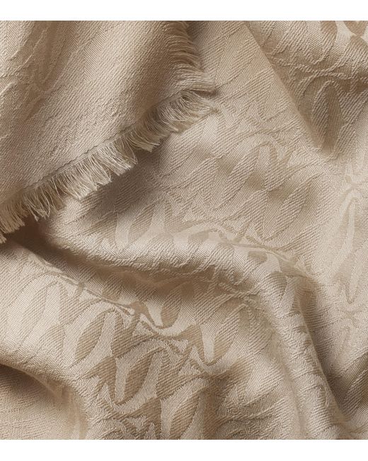 Cartier Natural Wool-Silk C De Shawl