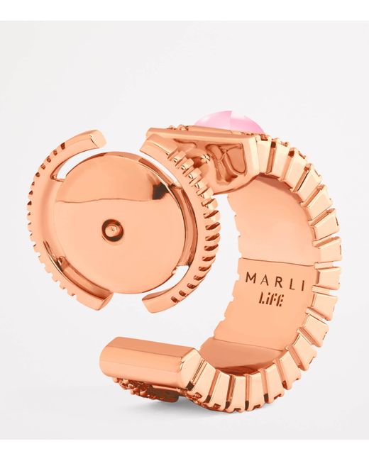 Marli New York Pink Mini, Diamond And Quartzite Life Hoop Earrings