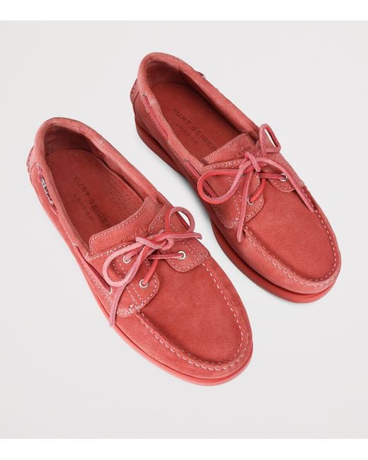 Kurt Geiger Red Suede Boat Shoes