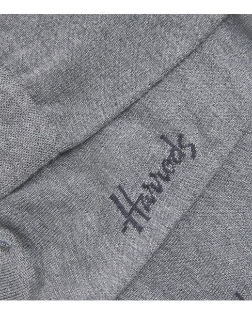 Harrods Gray Logo Socks for men