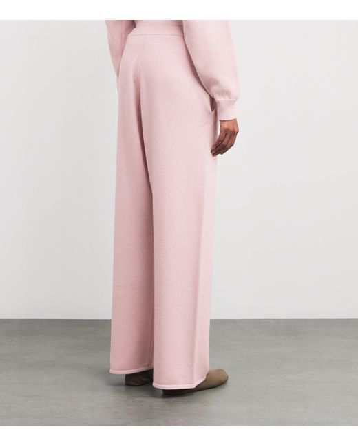 Harrods Pink Cashmere Wide-Leg Sweatpants
