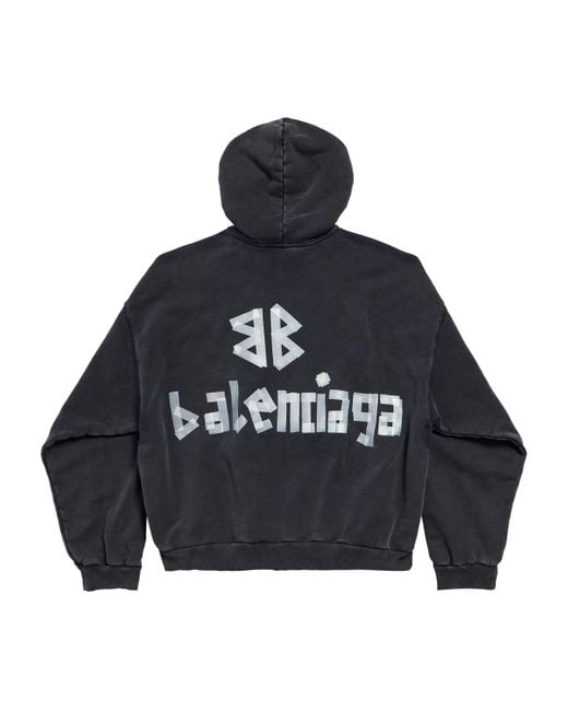 Balenciaga Black Hooded Sweatshirt for men