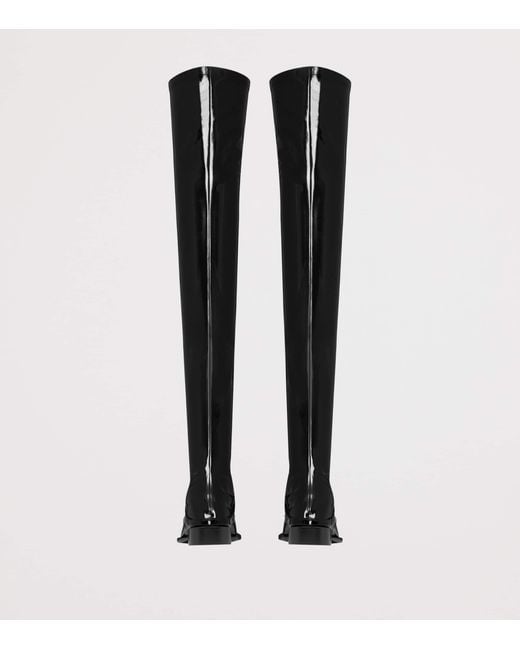 Saint Laurent Black Vinyl Romeo Over-The-Knee Boots for men