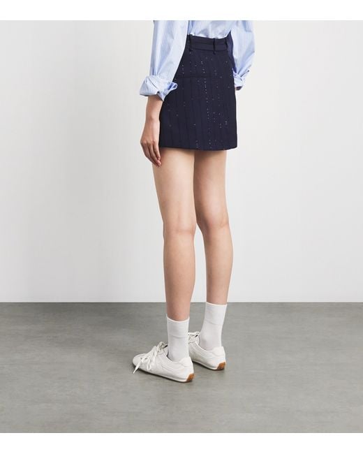 Sandro Blue Sequinned Mini Skort
