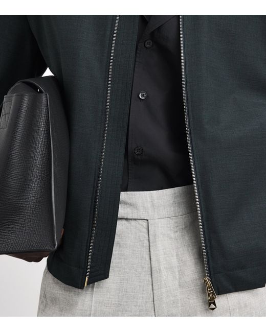 Paul Smith Black Wool Harrington Jacket for men