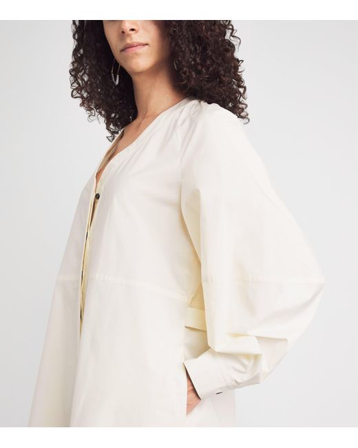 RETORI White Cotton Poplin Maxi Shirt Dress
