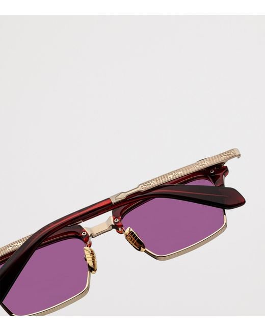 Jacques Marie Mage Purple Alin Rectangle Sunglasses