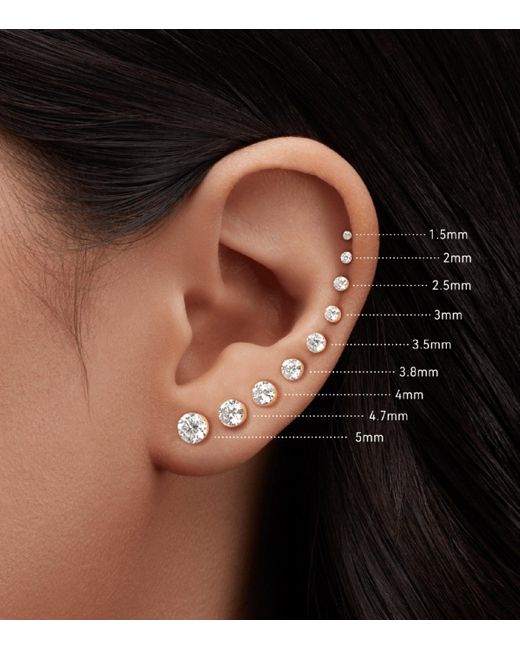 Maria Tash Metallic Invisible Set Diamond Threaded Stud Earring