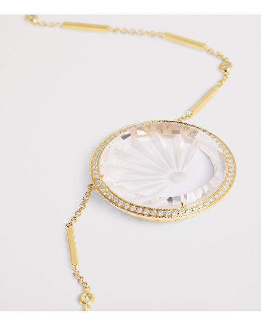Jacquie Aiche Metallic Large, Diamond And Quartz Sunshine Necklace