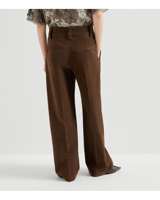 Brunello Cucinelli Brown Moleskin Sartorial Trousers