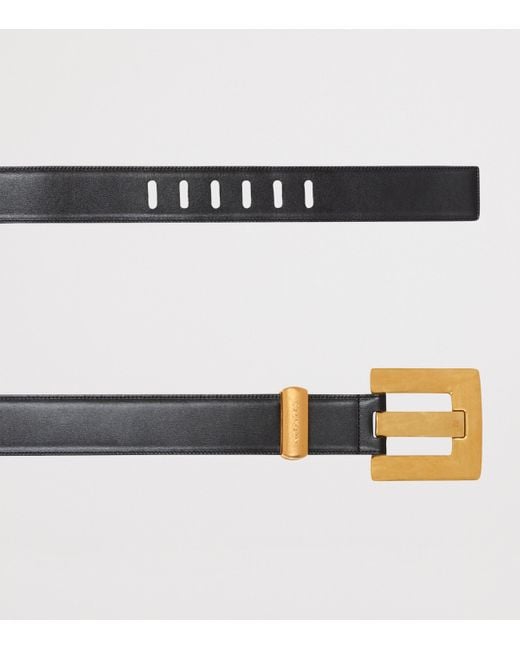 Balmain Black Leather Anthem Belt