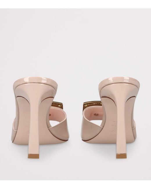 Roger Vivier Natural Patent Leather Trompette Heeled Mules 85