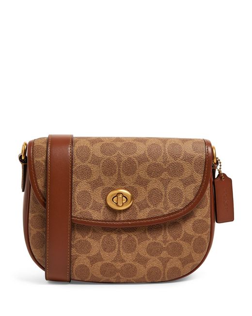 COACH Leather Signature Willow Saddle Bag in Brown Lyst